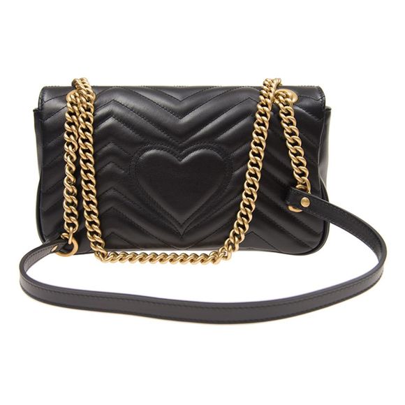 Gucci GG Marmont Shoulder Bag Calfskin Black - Picture 3 of 5